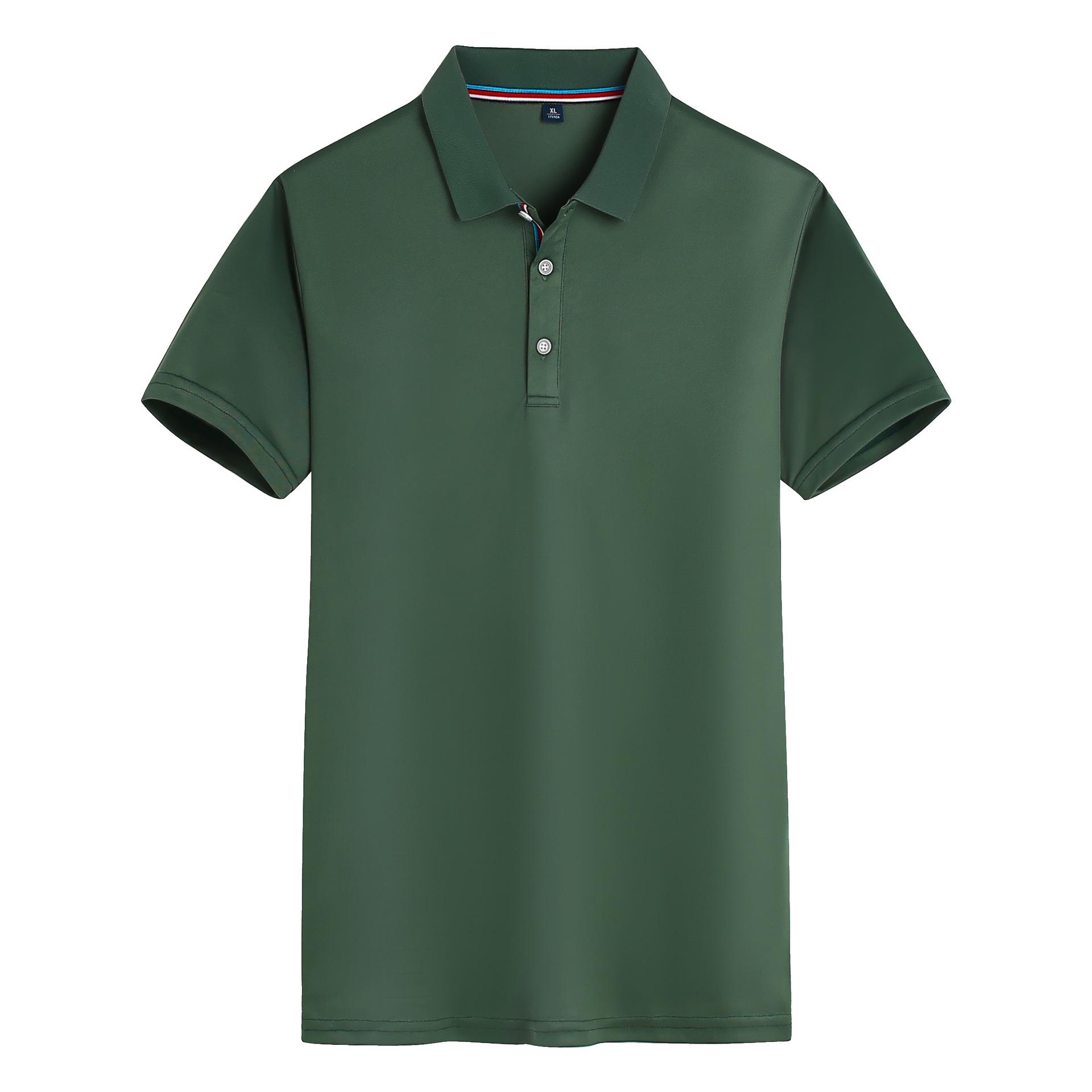 

Men s Trendy Casual Sporty Ice Silk Quick-Dry Short-Sleeve Solid Polo Shirt Medium армия зеленый