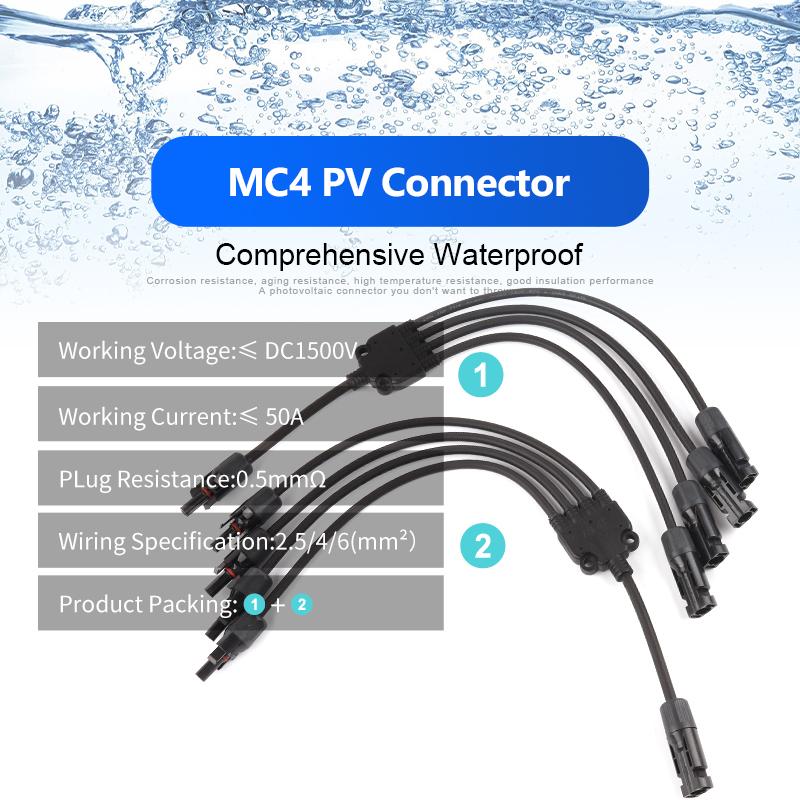 2Y 3Y 4Y PV Connector Parallel Connection Solar System PV Y type Branch Adapter Solars Panel Cable Connector With 1000V 30A