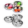 Snacks Tray with Dividers Practical and Easy to Maintain Fruit Plate Stainless Steel Dessert Container for Office