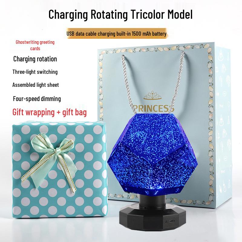 Four Seasons Rotating Starry Sky Projector Lamp - Romantic Constellation Night Light
