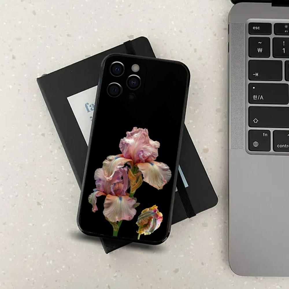 Fragrant Iris Phone Case For Apple iPhone 15,14,13,12,11,Pro,X,XS,Max,XR,Plus,Mini Soft Black Cover