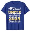 Proud Mom of A Class of 2024 Graduate Mother Senior Family T-Shirt Funny Dad Aunt Uncle Grandma Grandpa Sister Brother Tee Tops