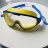 Large Frame Plated Waterproof Anti-Fog Swimming Goggles with One-Piece Earplugs for Men and Women