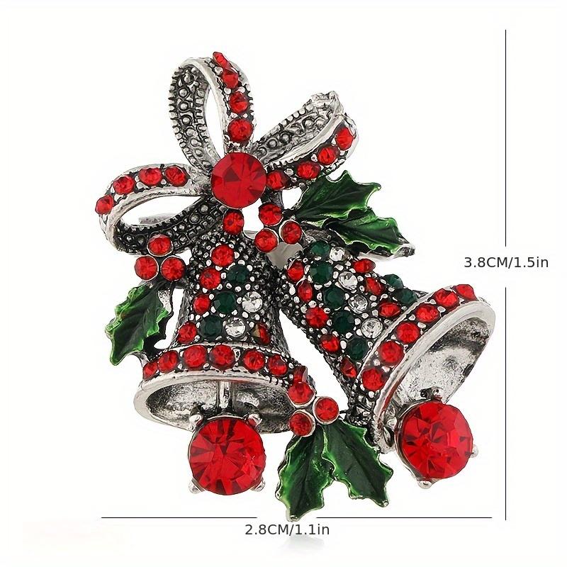 Christmas suit pin, creative gift bow high-end corsage, retro bell Christmas brooch wish