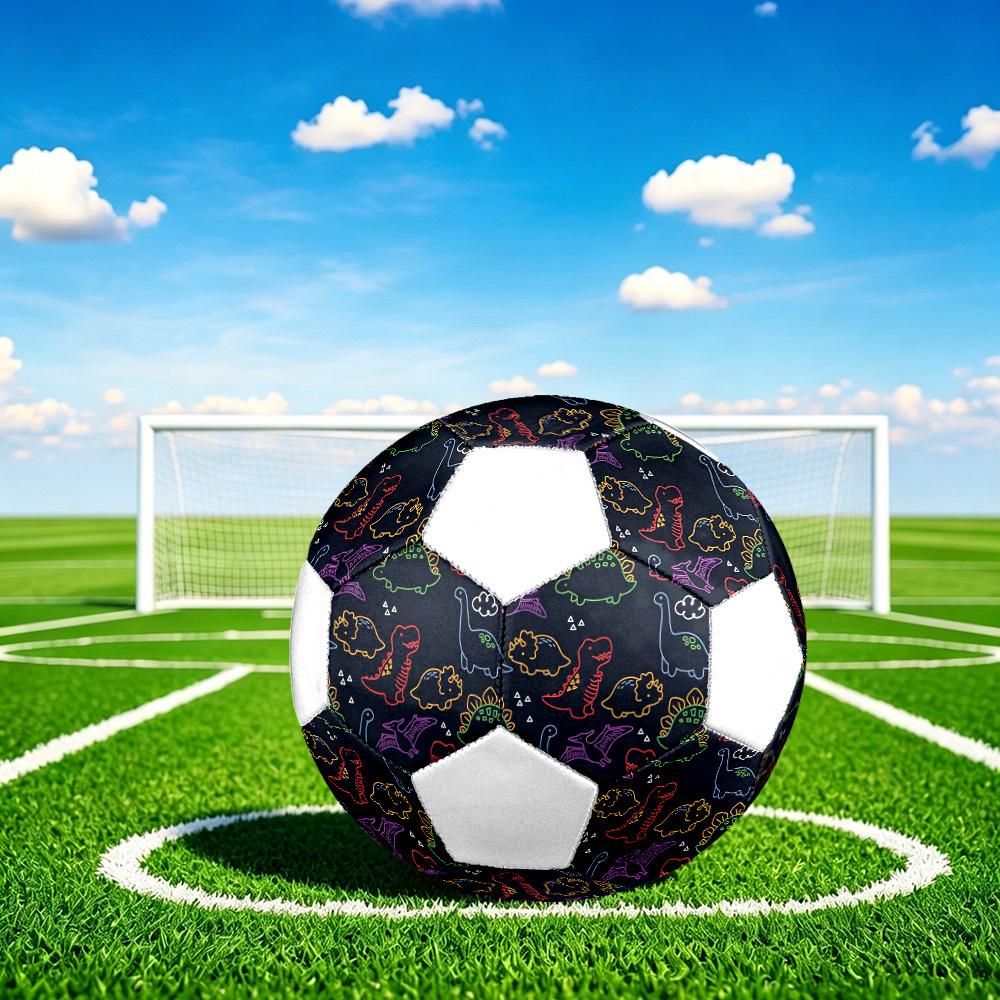 1pc Neon Dinosaur Party Lightweight PVC Training Soccer Ball, Size 5, Suitable for Indoor and Outdoor TrainingGift y6033
