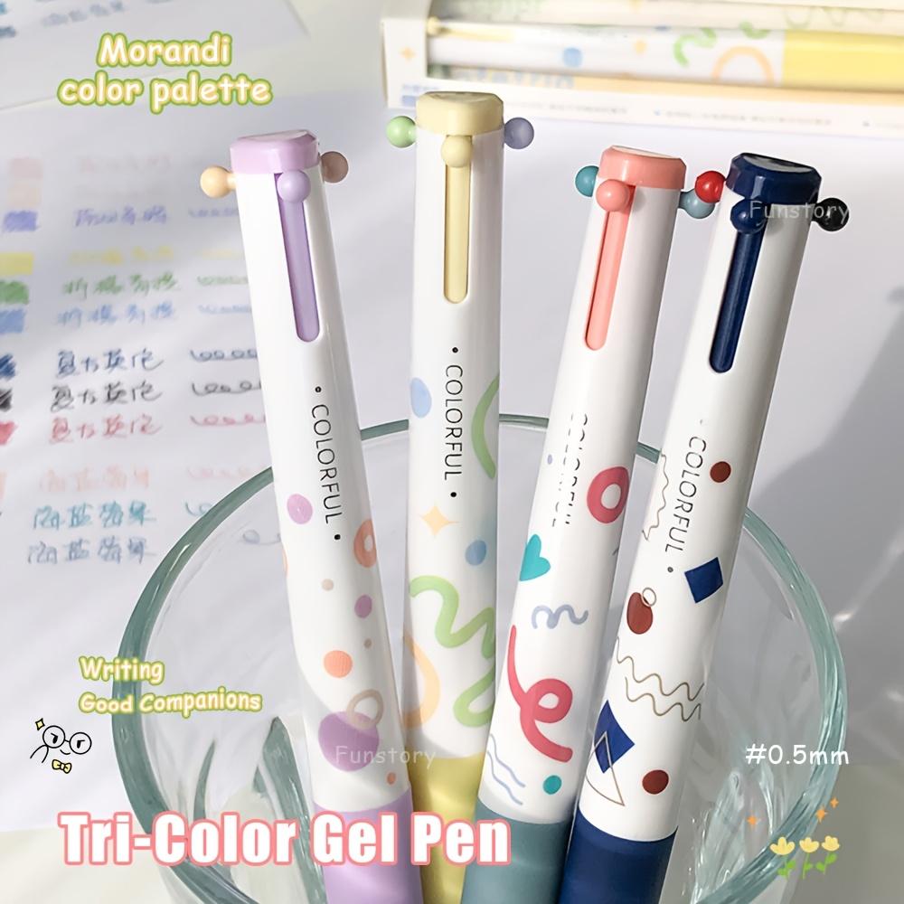 Single Pack Multi-color Gel Pen/0.5mm 3-Color Pen/Marker Journal Pen/Triangular Barrel Drawing Pen/Study & Office Supplies