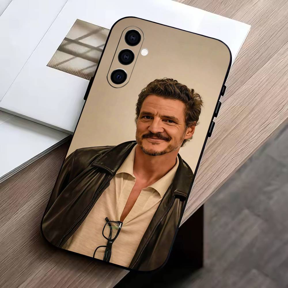 P-Pedro Pascal Phone Case Black Silicone Soft For Samsung Galaxy A73,A72,A71,A70,A53,A52,A51