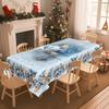 Christmas Printed Tablecloth Holiday Xmas Party Table Cover Decorative Dining Table Cloth for Home Kitchen Rectangular Round