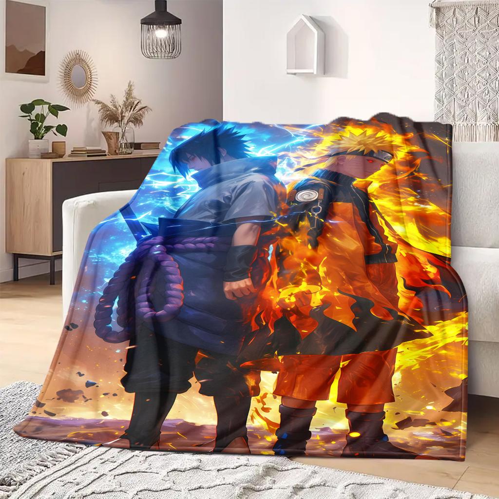 Naruto Anime Print Blanket Warm Comfortable Flannel Blanket Suitable for Bedrooms, Sofas, Beds, Chairs, Picnics, Travel