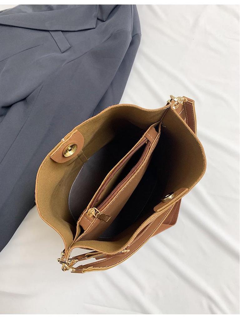 Bucket Bag - Chic Minimalist Shoulder and Crossbody Handbag for Women