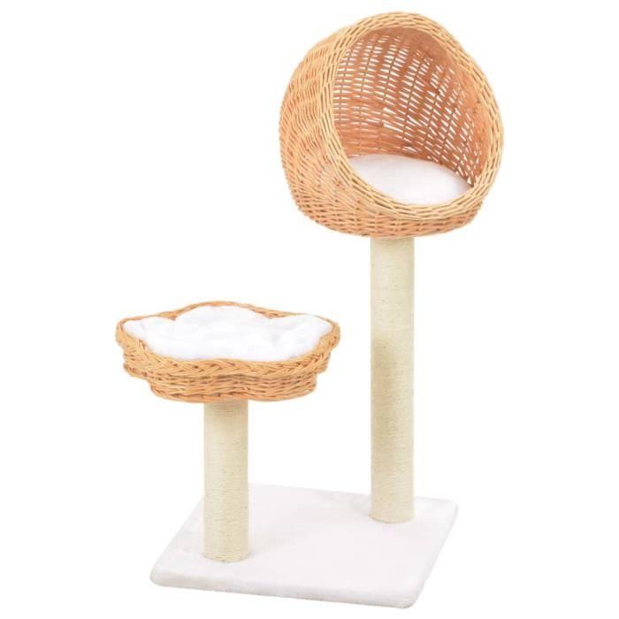 VidaXL Arbre à chat avec griffoir en sisal Naturel Bois de saule