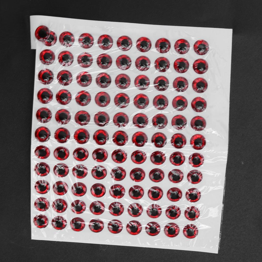 100 Stück Künstliche Fischaugen Oval 3D Falsche Fischköder-Augen Aufkleber für Köder Angelzubehör