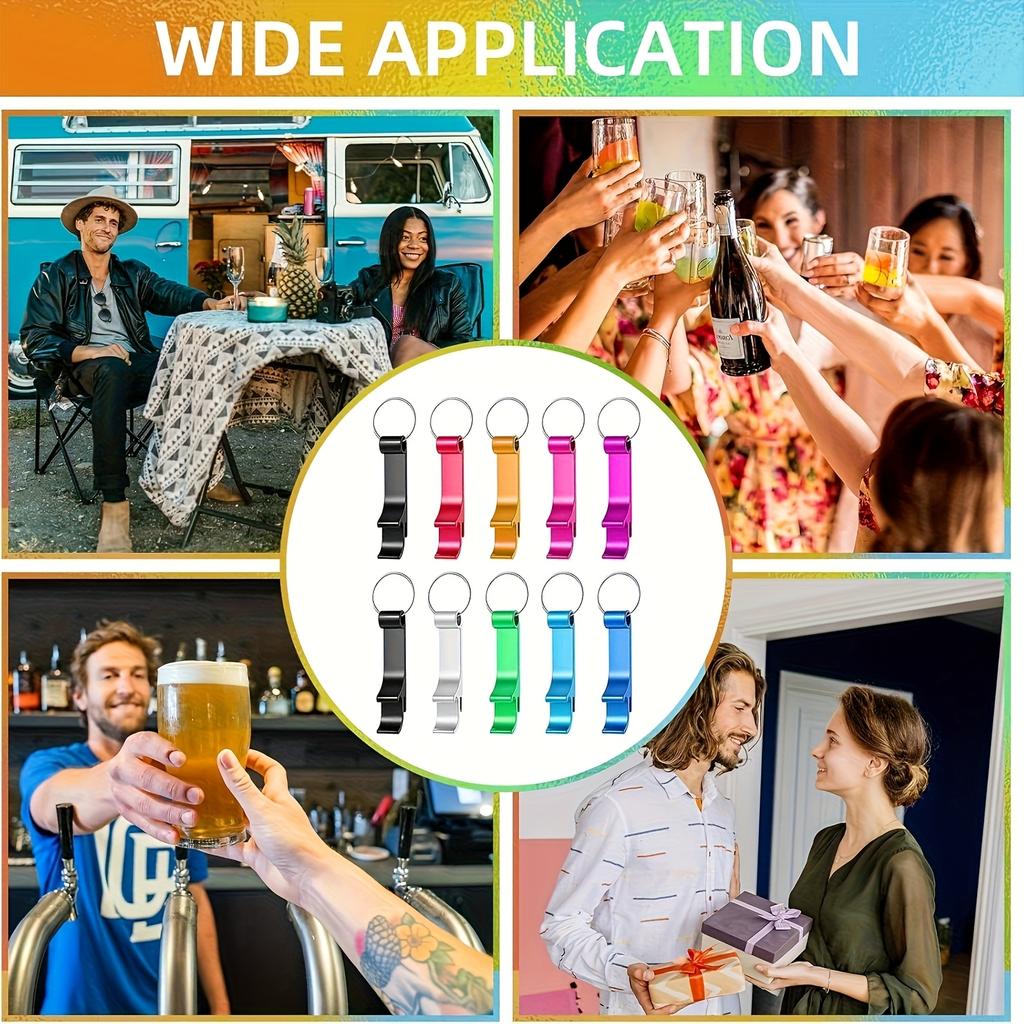 10pcs Multi‑function Aluminum Alloy Beer Bottle Opener, Creative 2-in-1 Screwdriver Key Ring, Portable Can Opener