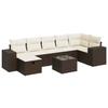 VidaXL Garden Lounge Set 8 Pcs with Brown Cushions Wicker 3325719