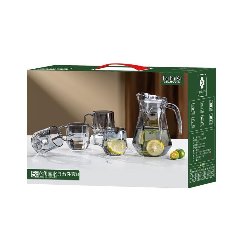 LECHUJIA Hexagonal Glass Water Set
