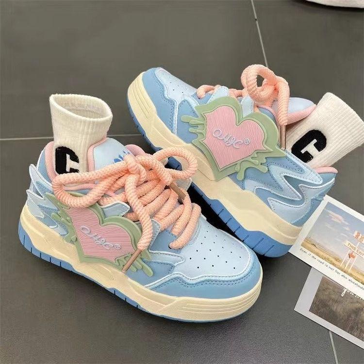 

Новый стиль нишевый дизайн чувство универсальный Shishang студентки толстая базовая обувь дофамин мандаринка хлеб обувь прилив 40