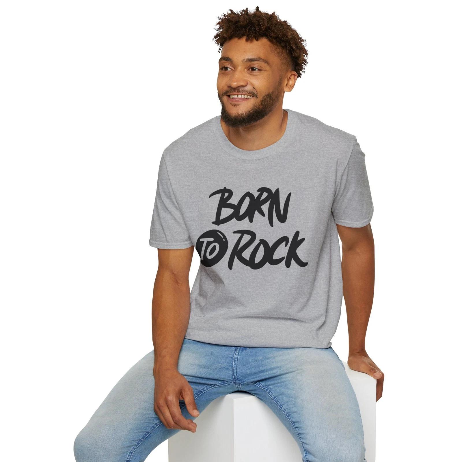 Born to Rock Unisex Softstyle T-Shirt - Music Lovers Gift, Concert Tee 2XL