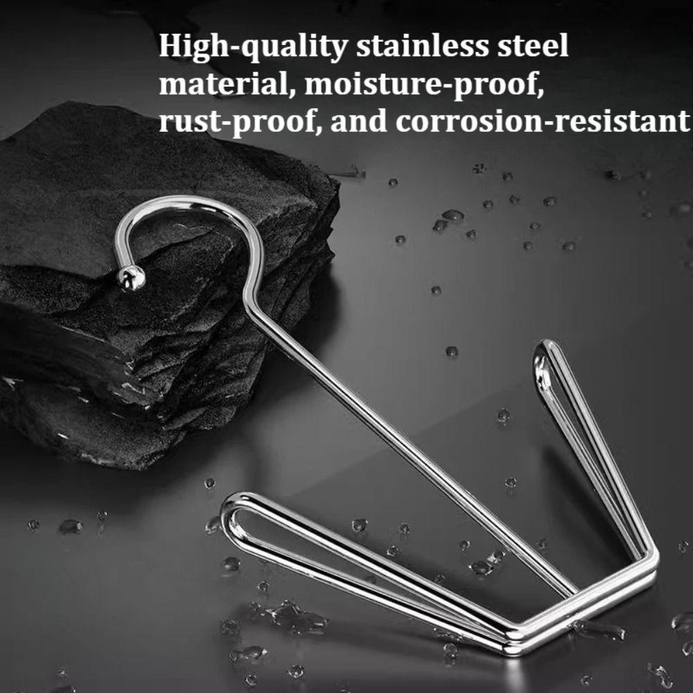 4Pcs/Pack Silver Shoe Drying Rack Stainless Steel Storage Organizer New Clothes Hanger Hook