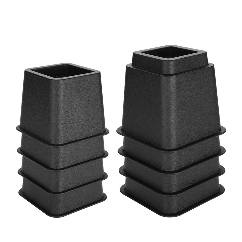 Furniture Raisers   Bed Chair Sofa Riser Feet Lift Set 4 x 5"& 4 x 3" Black