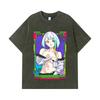 275 GSM Gewaschene T-Shirts 100% Baumwolle Cyberpunk V11 Lucy Waifu Print Unisex Schweres Baumwoll-T-Shirt