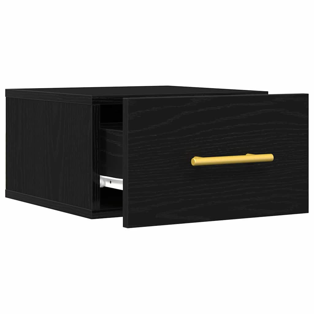 Nightstand Black Oak Look 35 x 35 x 20 cm Engineered Wood