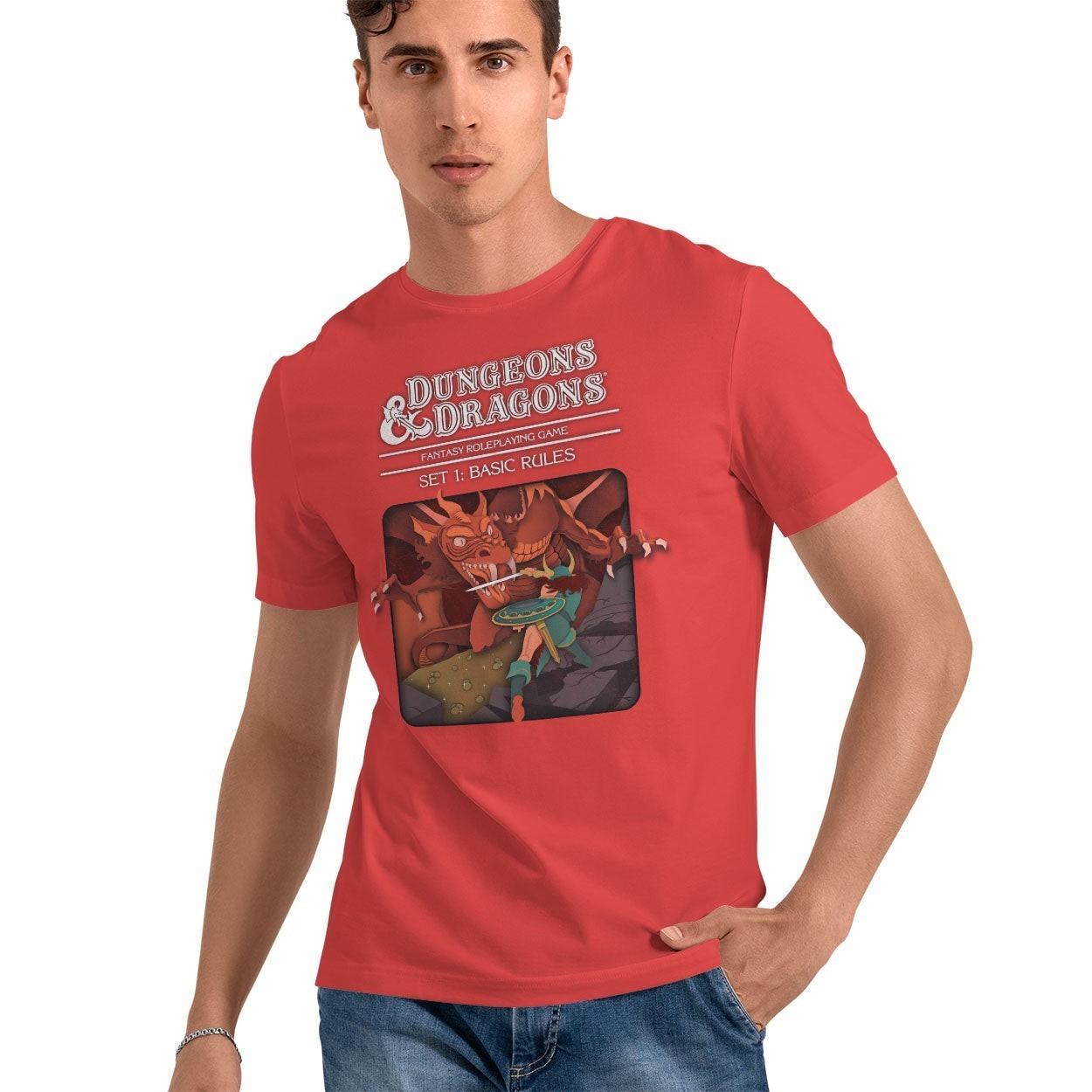 T-Shirt Ufficialmente Licenziata Dungeons Dragons Set 1 Regole Base S