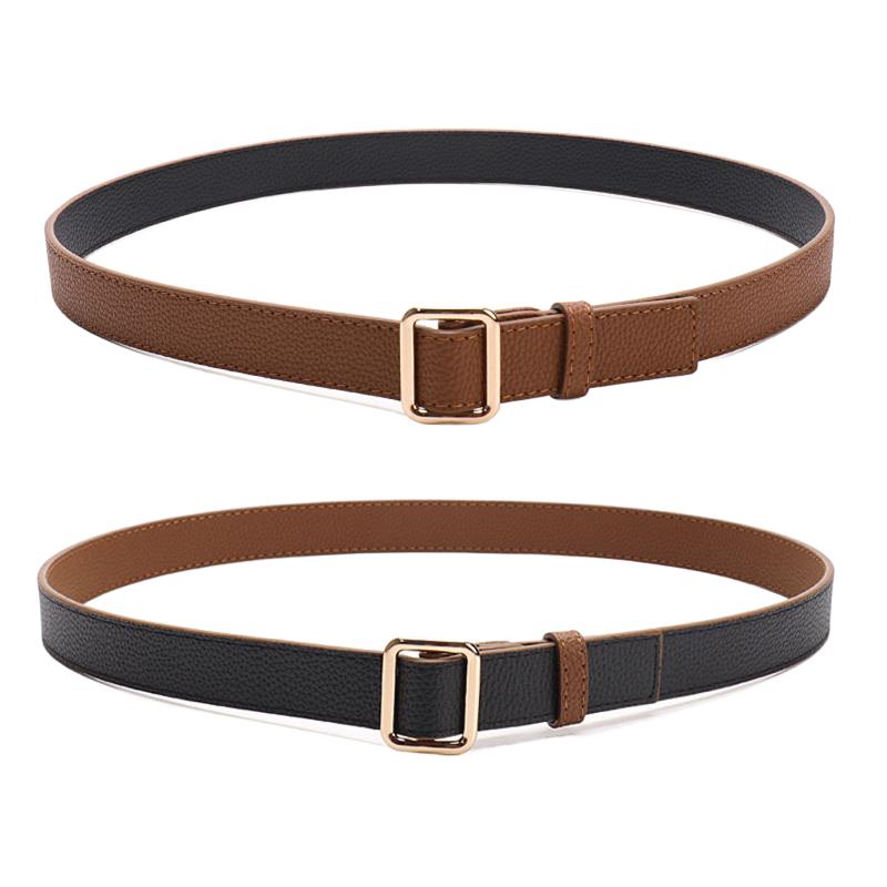 Women Black Classic Alloy Buckle Belt For Jeans Casual Style