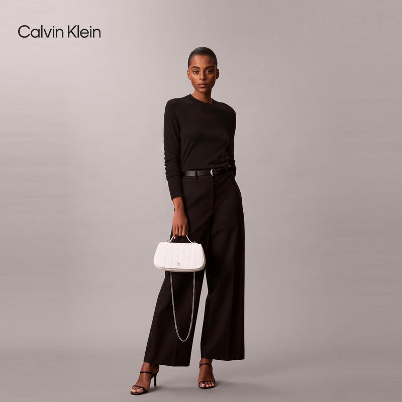 Calvin Klein Women's Quilted Monogram Chain Crossbody Bag