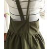 Aimoha Cafe Apron, Flared Dress Apron, Women's, Gardening Apron, 100% Cotton, Natural Cafe-Style Apron (Green)