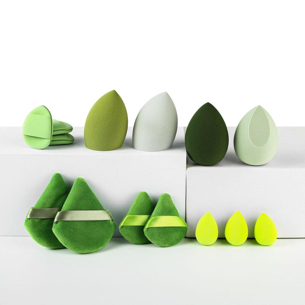 Multi-piece Powder Puff Set: Includes Beauty Blender, Thumb Puff, Mini Puff, and Cotton Puff In 5/14/19/25/34-piece Options.