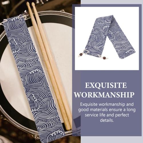 ibasenice Drumstick Case, Stylish and Cute Drawstring Pouch, Drumstick Storage, Japanese Wave Design, Compact
