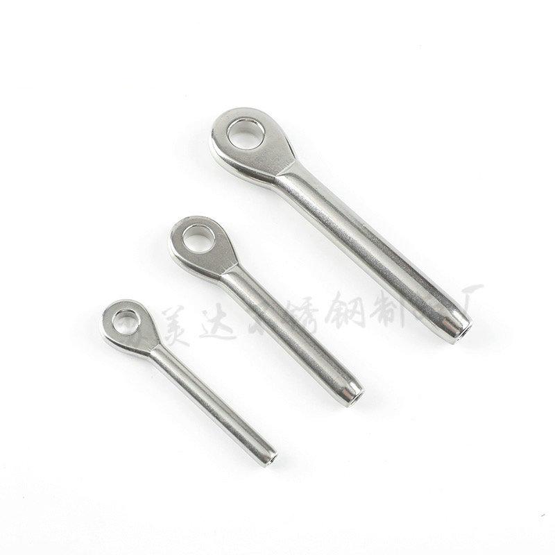 Stainless Steel 304 or 316 Wire Rope Fitting Hardware 3/4/5/6/8/10mm Swage Eye Terminal Cable Railing Tensioner