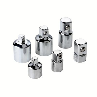 6pcs Ratchet Wrench Socket Converter Sleeve Head Adapter 1/2 "  To 3/8"  To 1/4 "Stainless Steel To 1/4" To 1/2 "To 3/8"