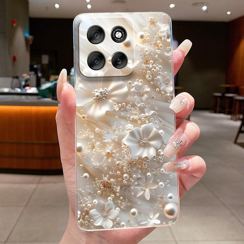Phone Case For Motorola Moto G56 / Moto G66J / Moto G66Y 5G Butterfly Bow Protective Casing Transparent Soft Silicone TPU Cover