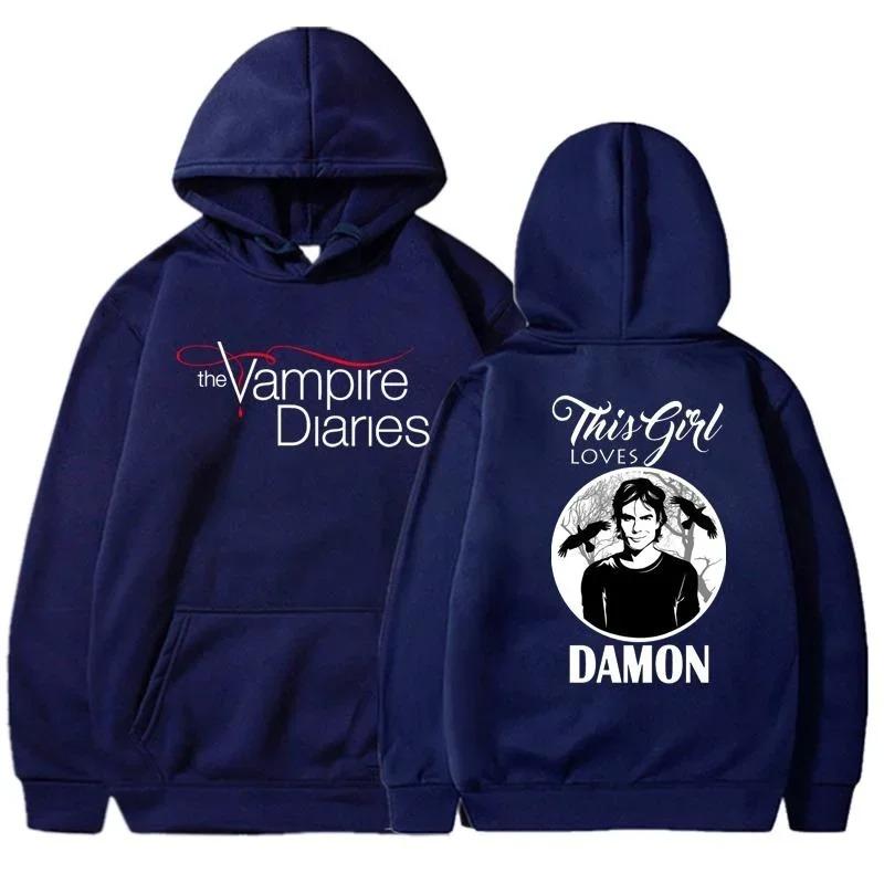 

The Vampire Diaries Hoodies Fashion Personality Hooded Sweatshirt Casual Outdoor Loose Long Sleeve Pullover 2XL