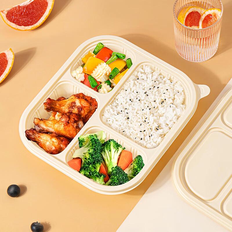 

Saizhuo Одноразовые 1000 мл 4-секционные ланч-боксы из кукурузного крахмала