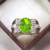 Peridot Oval Cut Gemstone With 925 Sterling Silver Ring For Men's #B484 JL375683941799