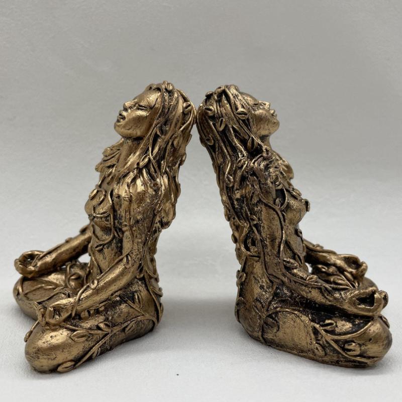 1/2Pcs Mother Earth Statue Mini Gaia Fairy Goddess Healing Chakra Meditation Decorative Figurine Home Decor