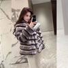 Winter new lady environmentally friendly fur chinchilla thickened fluffy coat women's short lapel fashionable