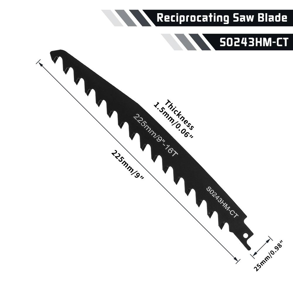 

Карбідний сплав Полотна для шабельних пил Пухирчаста цегла Порожниста цегла Бетон Камінь Ріжучі інструменти для знесення Ремонтні пилки 225mm