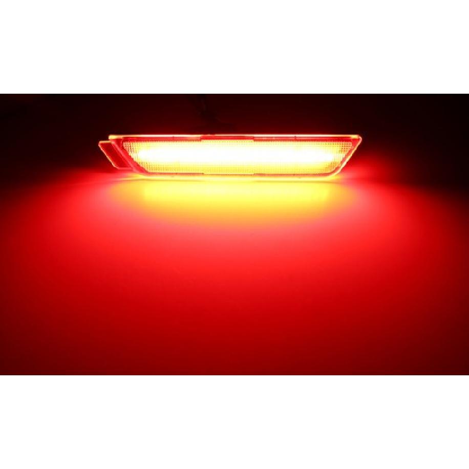 Clear Lens Red LED Rear Side Marker Light For Chevy 2010-15 Camaro Back Bumper