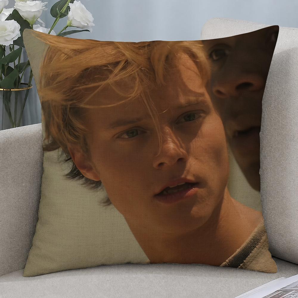 Actor Rudy Pankow JJ Maybank Cushion Cover Cushion Covers Natural Linen Breathable Sofa Bedroom Decor Pillowcase