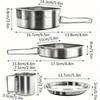 Backpacking Camping Cookware Mini Picnic Camping Cooking Mess Kit, Stainless Steel Pots Pan Plates Set for Hiking, Backpacking, Bushcraft and Picnic,