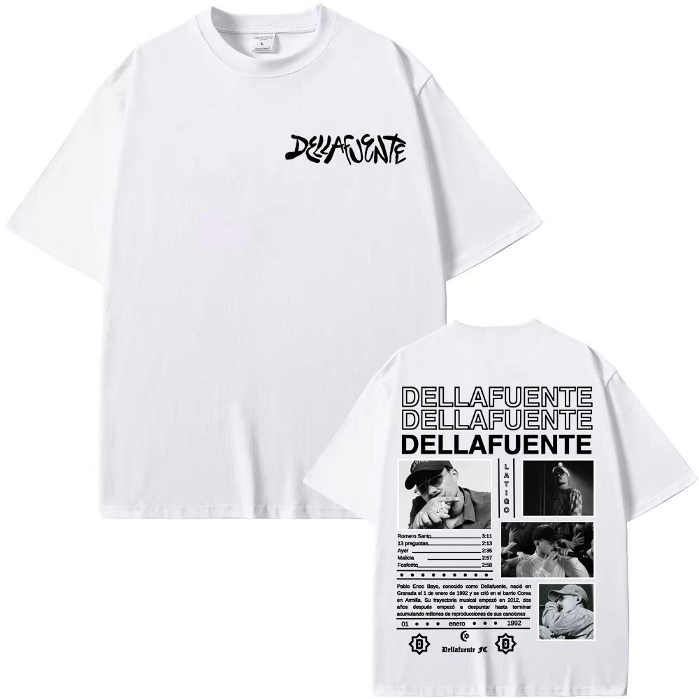 Rapper Dellafuente New Album 2025 Tour T-shirts Men Women Harajuku Gothic Hip Hop Punk T Shirt Fashion Casual T-shirt