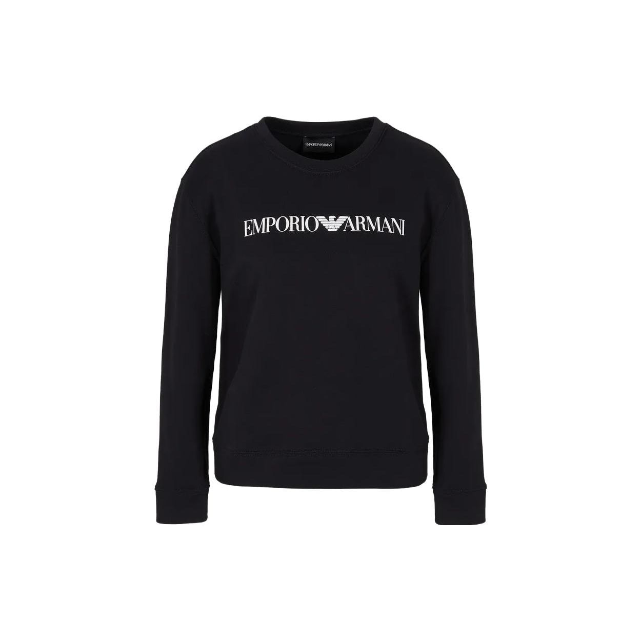 Emporio Armani Letter Print Crew Neck Pullover Long Sleeve Sweatshirt Women tops Black 8N2M9E2-J49Z1-F903 M