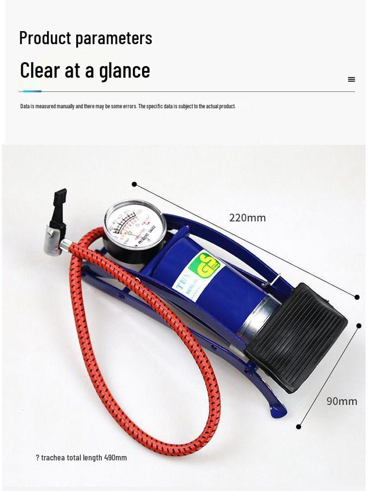 Doppelzylinder-Fußpumpe zum Aufpumpen von Autoreifen