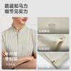 [Imitation Hemp Chinese Style] Langdeng Men's Stand up Collar T-shirt 2026 Summer New Half Open Lightweight Chinese Style Short Sleeve