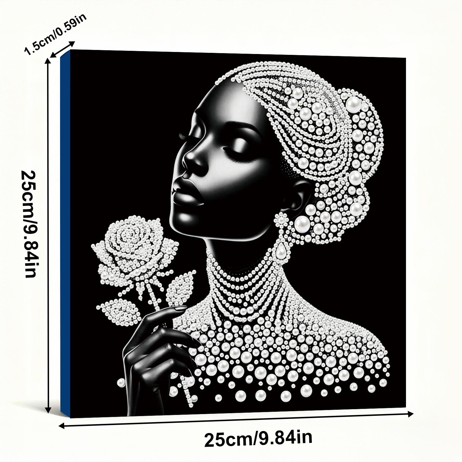 

DIY Pearl Dot Painting Kit for Adults/Beginners Elegant Home Decor Pearl Gem Paintings Picture Arts Craft 25x25cm With Frame