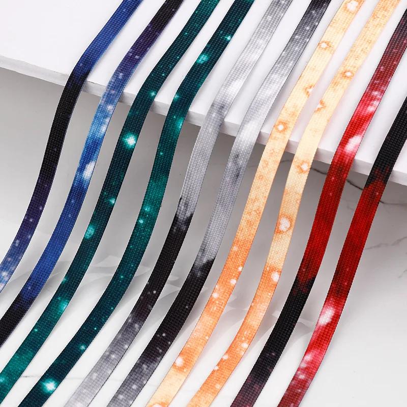 Colorful Starry Sky Shoelaces AJ1&AF1&Dunk Sneakers Shoe laces 0.8CM Width Flat Shoelace 120/140/160CM Shoes Accessories