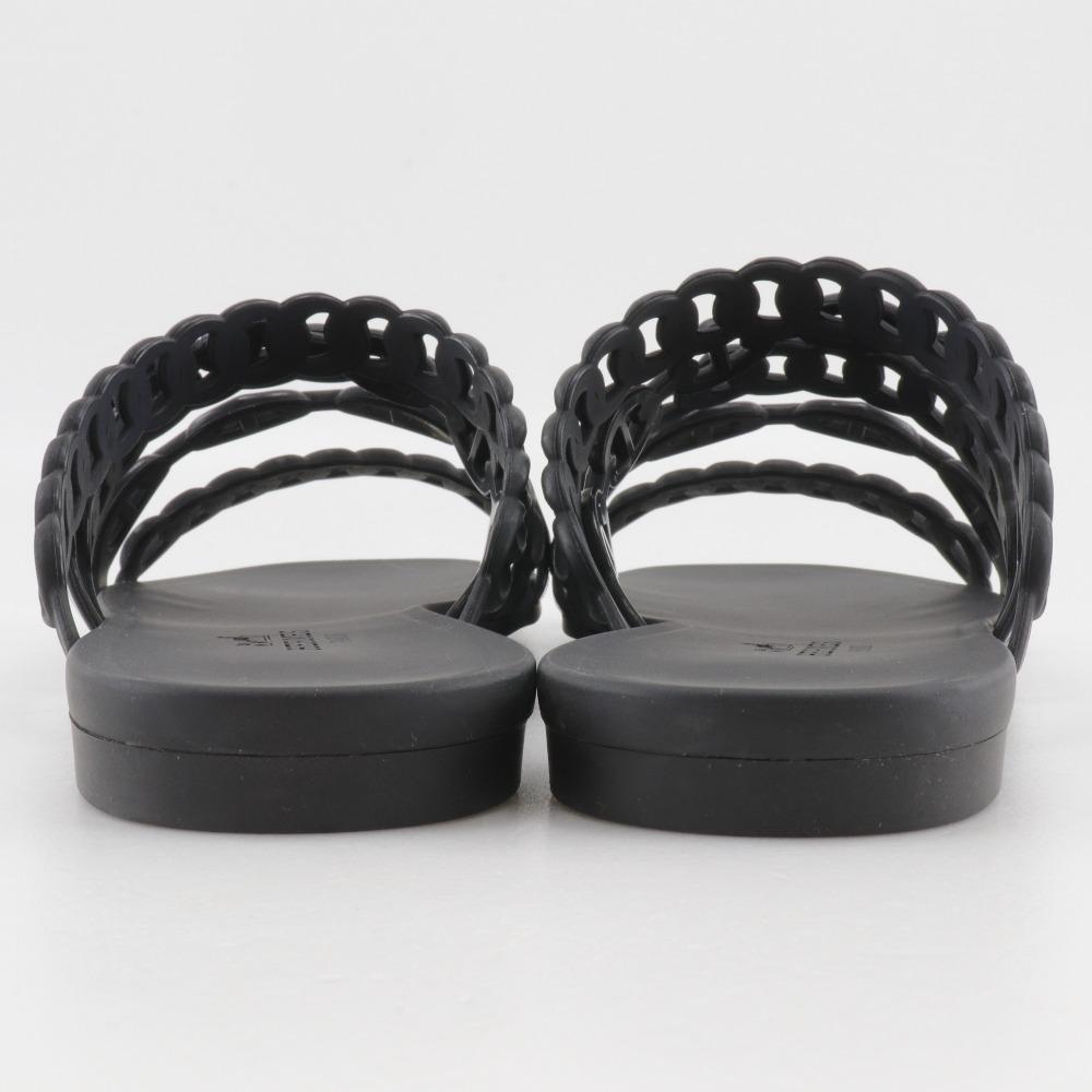 Hermes Chaine d’Ancre Sandalen schwarz Gummi Damen Gebraucht